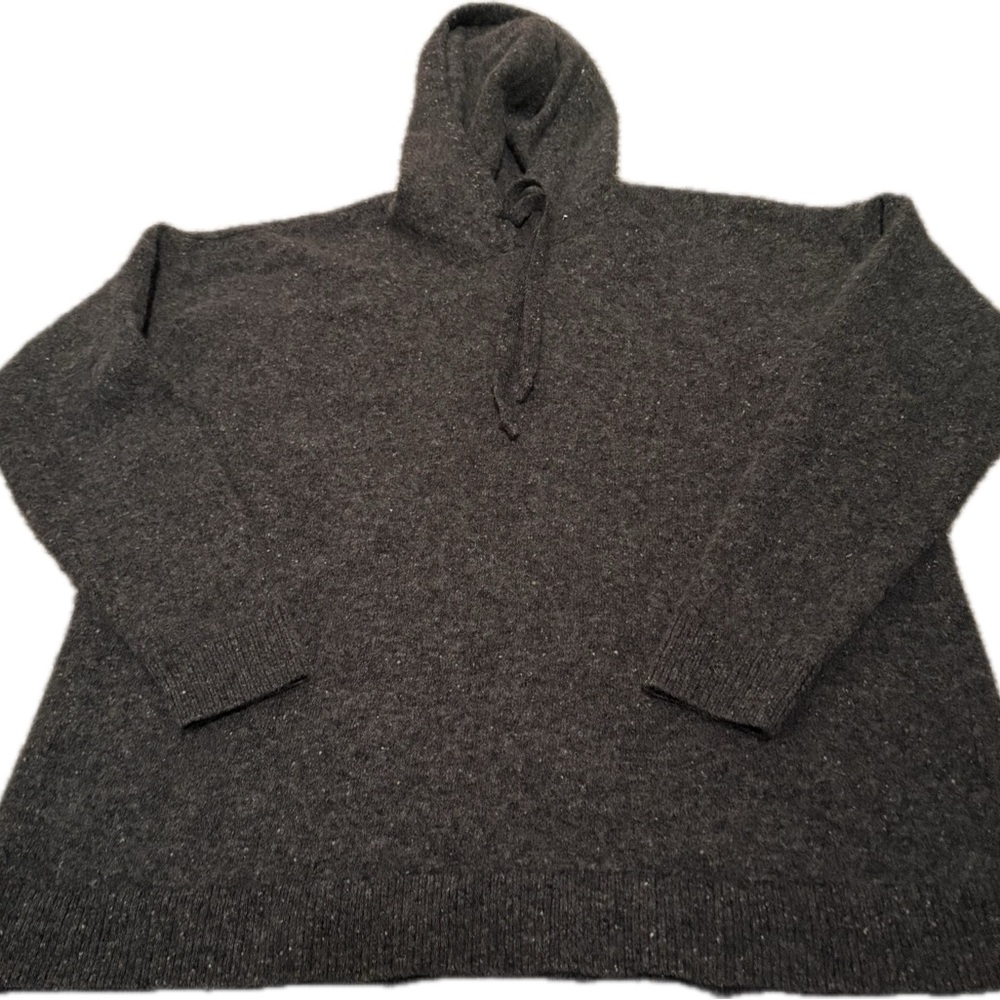 Saks Fifth Avenue Women's Dark Gray Hooded Sweater 100% cashmere
